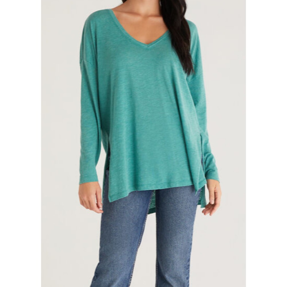 Z Supply Super Chill Long Sleeve Tee Shirt Size S Amazon Green NWT Relaxed